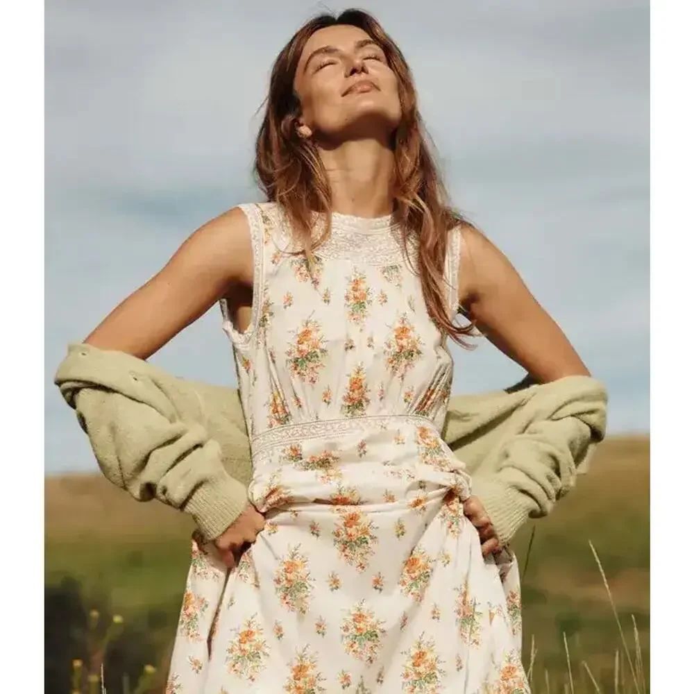 Doen Liliane midi dress in Petit Bouquet De Chamonix Floral XL